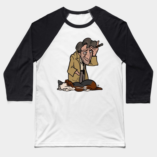 Columbo and his dog Baseball T-Shirt by UzzyWorks